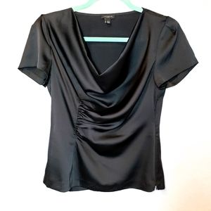 ANN TAYLOR Black COWL NECK TOP Size 2